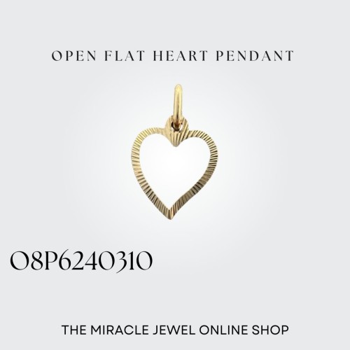 YG OPEN Flat HEART PENDANT 04